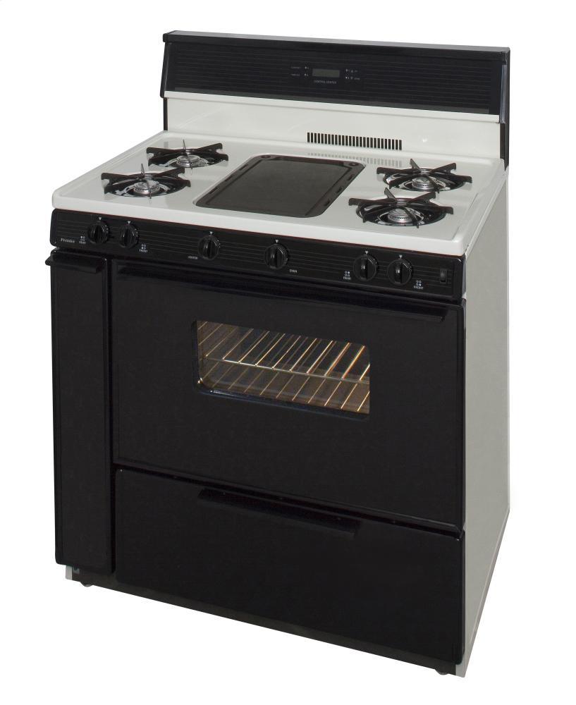 Premier SLK849TP 36 in. Freestanding Gas Range with 5th Burner and Griddle Package in Biscuit