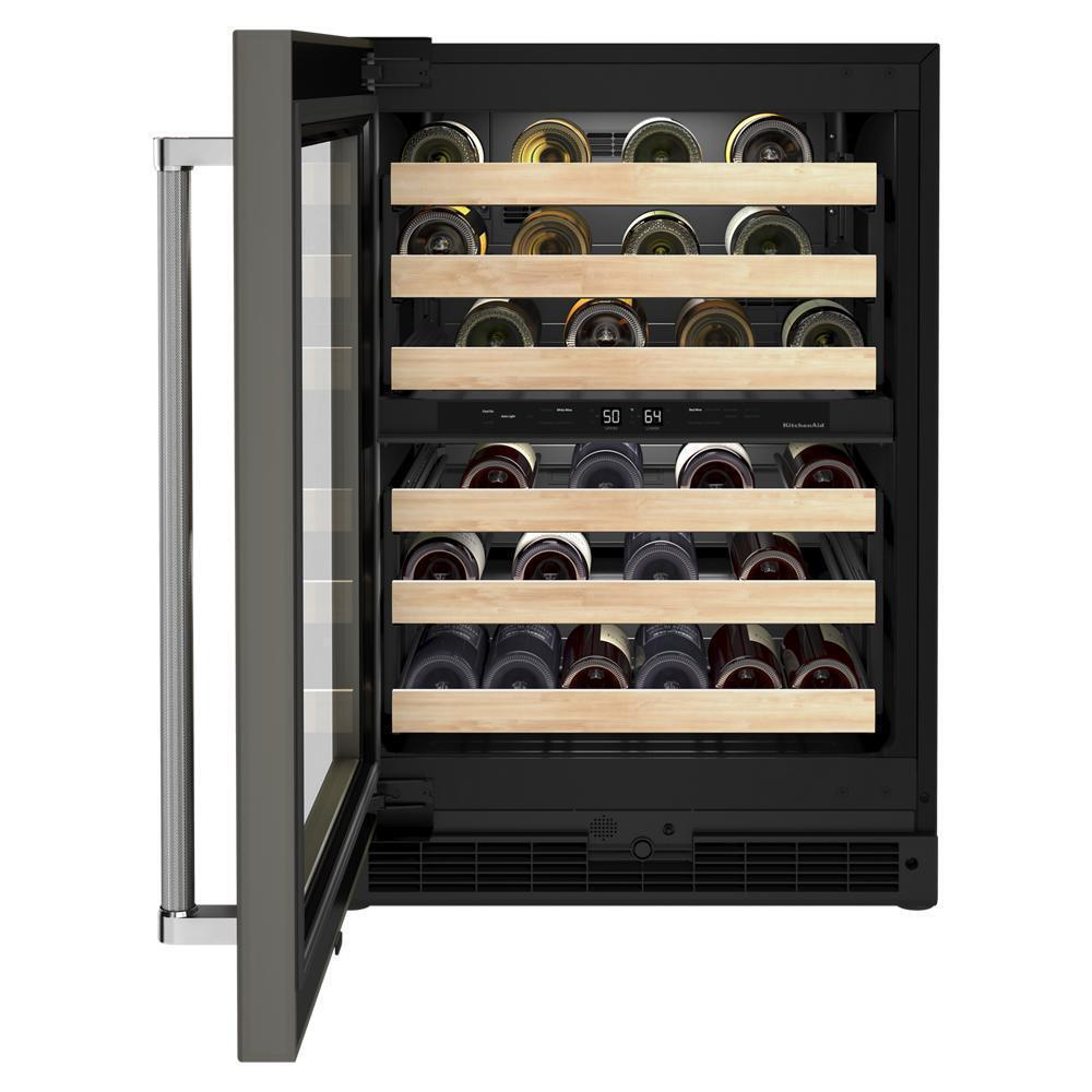 Kitchenaid KUWL214KPA 24" Panel-Ready Undercounter Wine Cellar with Wood-Front Racks