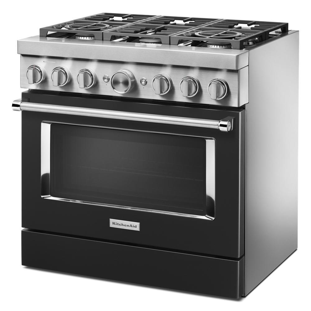KFDC506JBK KitchenAid® 36'' Smart Commercial-Style Dual Fuel Range with 6 Burners