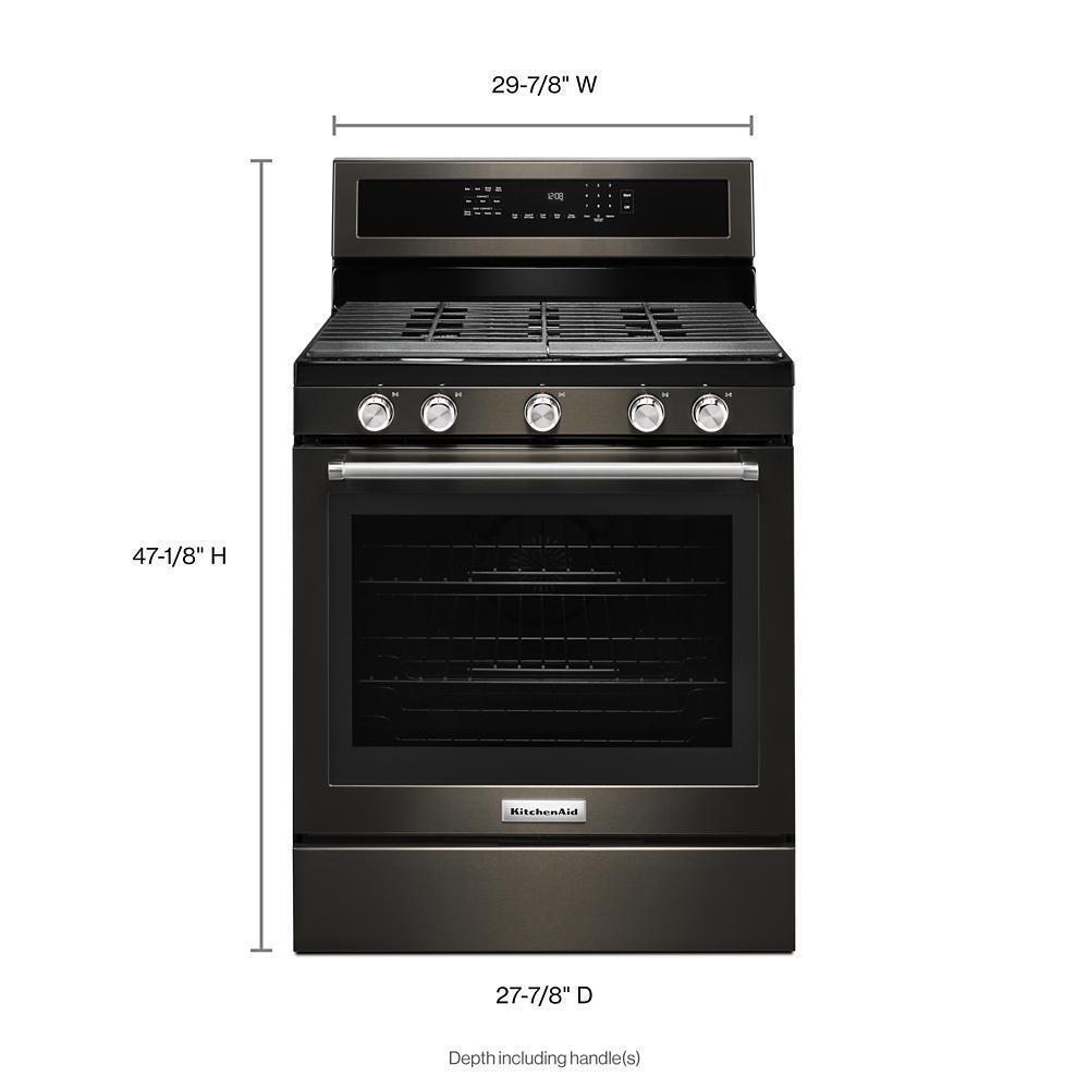 Kitchenaid KFGG500EBS 30-Inch 5-Burner Gas Convection Range