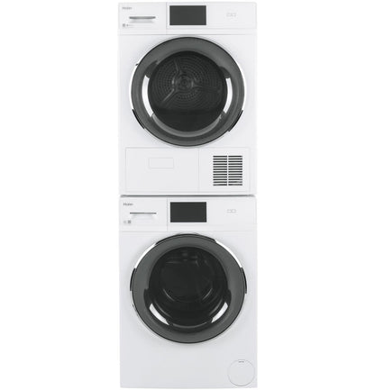 4.1 cu.ft. Capacity Smart 24" Ventless Condenser Frontload Electric Dryer with Stainless Steel Basket
