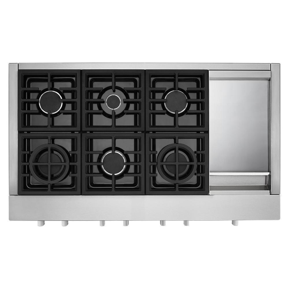 KCGC558JSS KitchenAid® 48'' 6-Burner Commercial-Style Gas Rangetop with Griddle