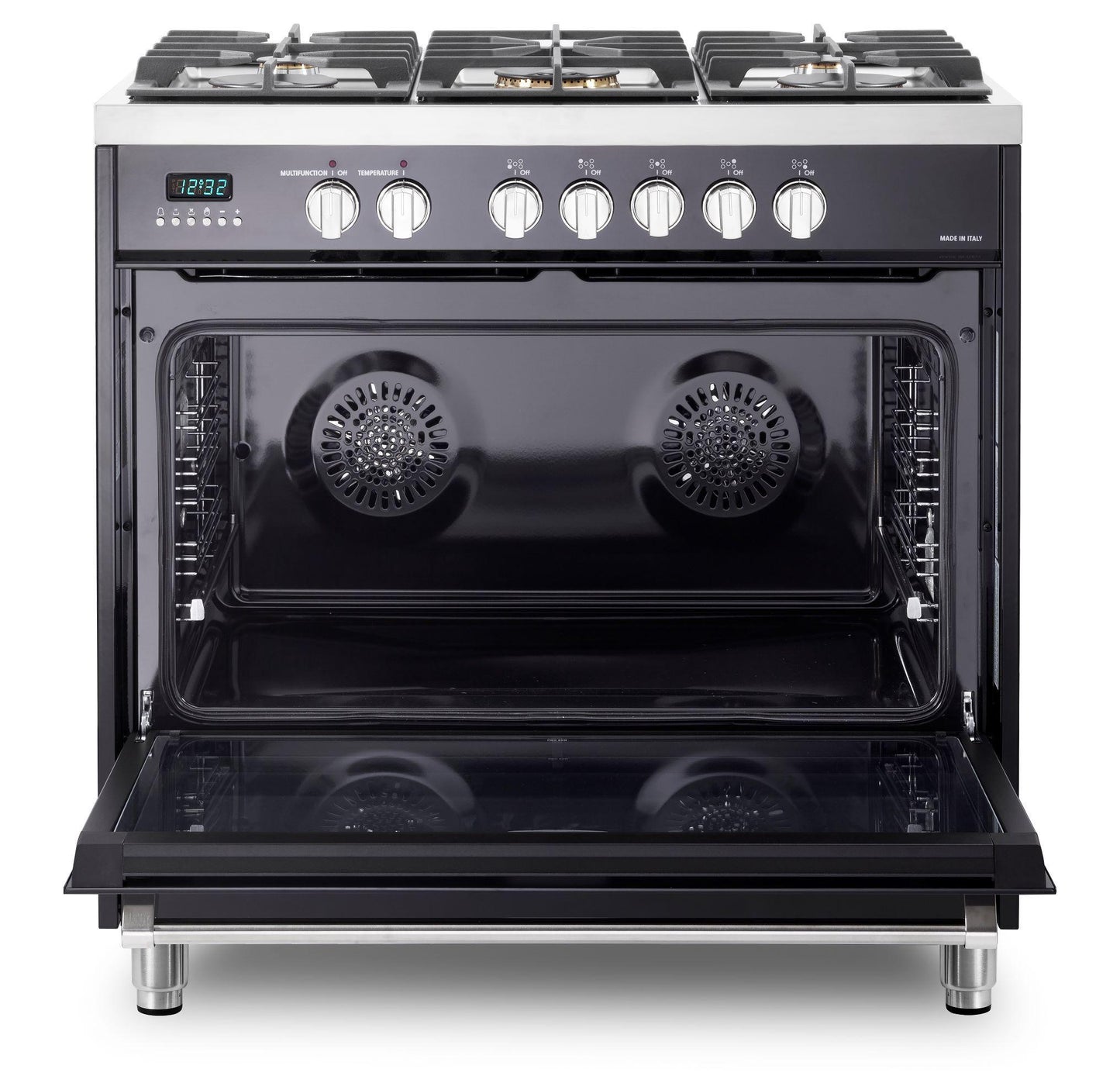 Verona VDFSGE365GB Designer 36" Dual Fuel Single Oven Range - Gloss Black