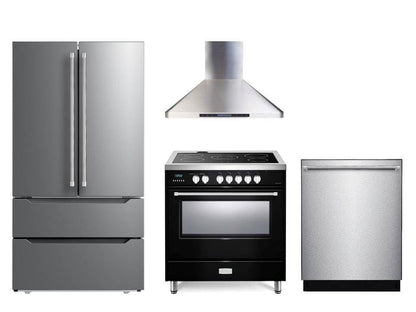 Verona VDFSEE365GB Designer 36" Electric Glass Top Range - Gloss Black