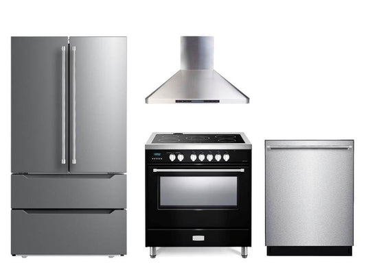 Verona VDFSEE365GB Designer 36" Electric Glass Top Range - Gloss Black