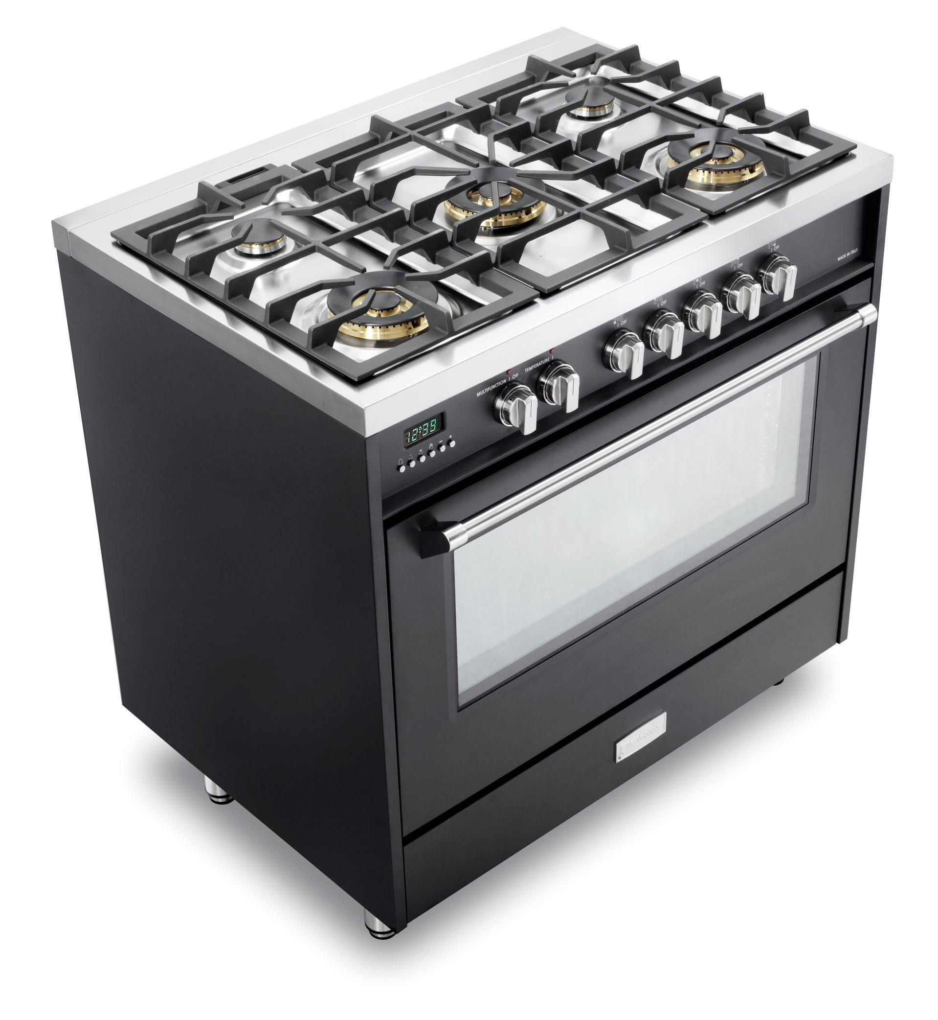 Designer 36" Dual Fuel Single Oven Range - Matte Black