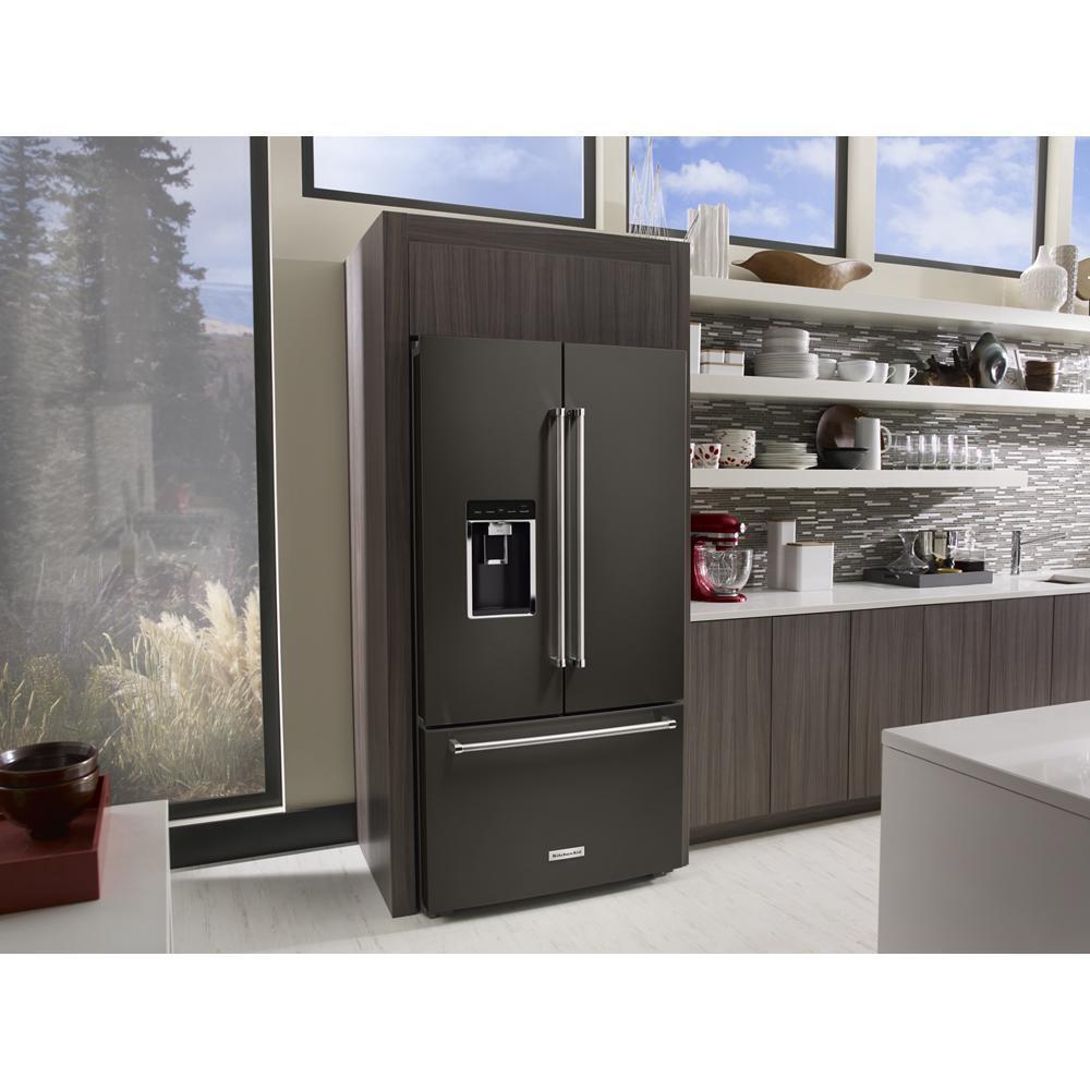 Kitchenaid 23.8 cu. ft. 36" Counter-Depth French Door Platinum Interior Refrigerator with PrintShield™ Finish