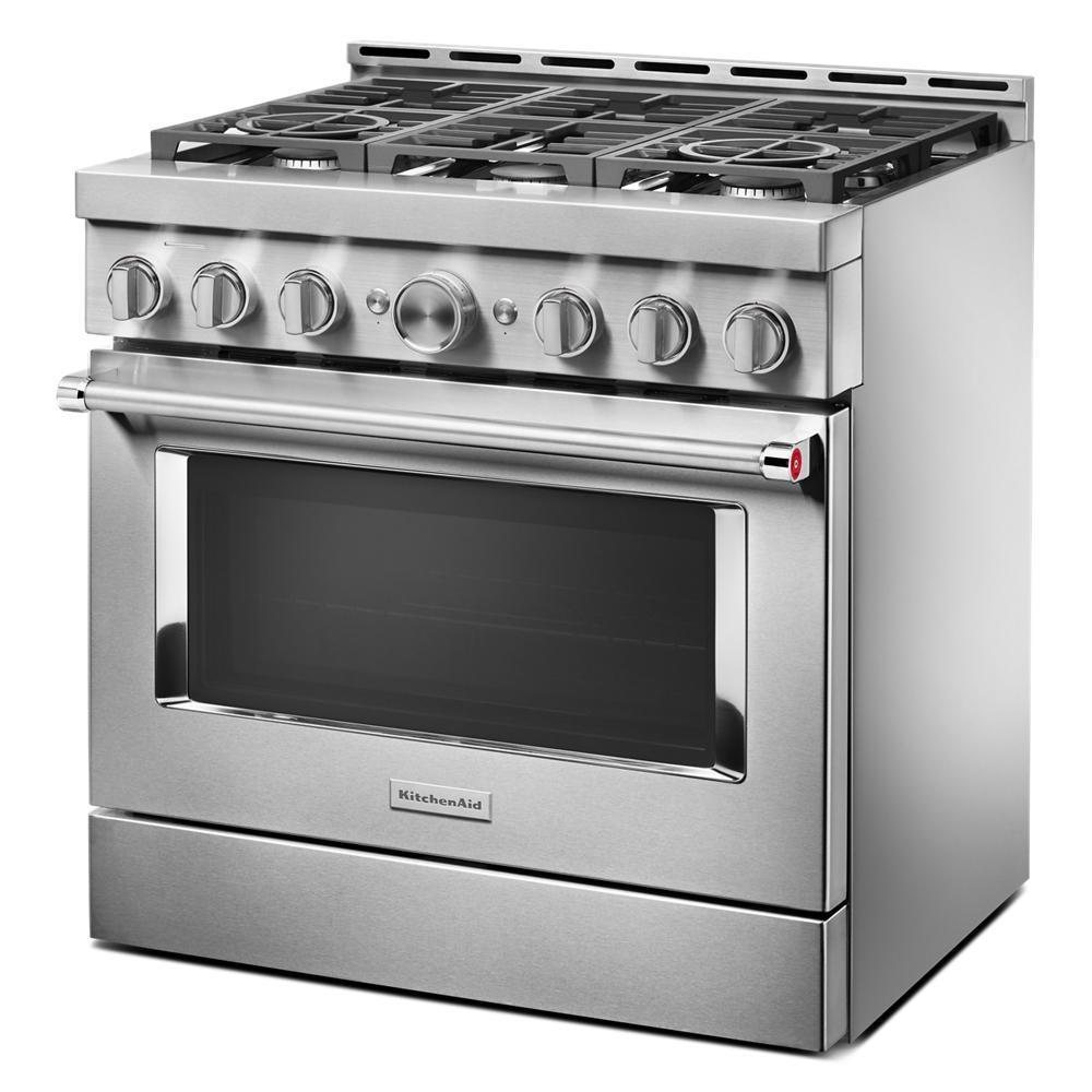 KFGC506JSS KitchenAid® 36'' Smart Commercial-Style Gas Range with 6 Burners