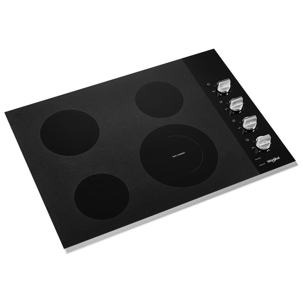 Whirlpool WCE55US0HS 30-inch Electric Ceramic Glass Cooktop with Dual Radiant Element