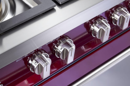 Designer 36" Dual Fuel Single Oven Range - Burgundy