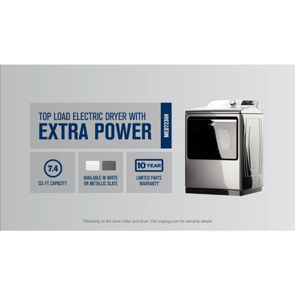 Maytag MED7230HC Smart Top Load Electric Dryer with Extra Power - 7.4 cu. ft.