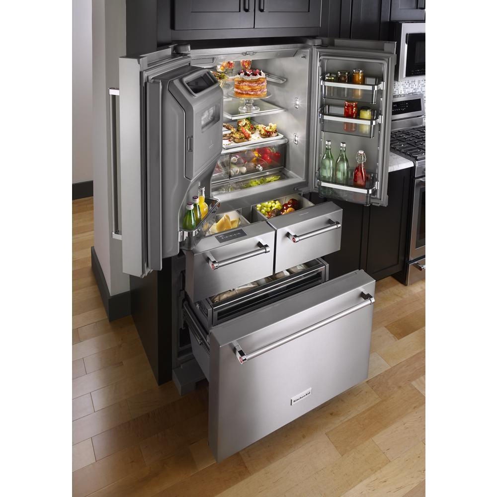 Kitchenaid KRMF706ESS 25.8 Cu. Ft. 36" Multi-Door Freestanding Refrigerator with Platinum Interior Design