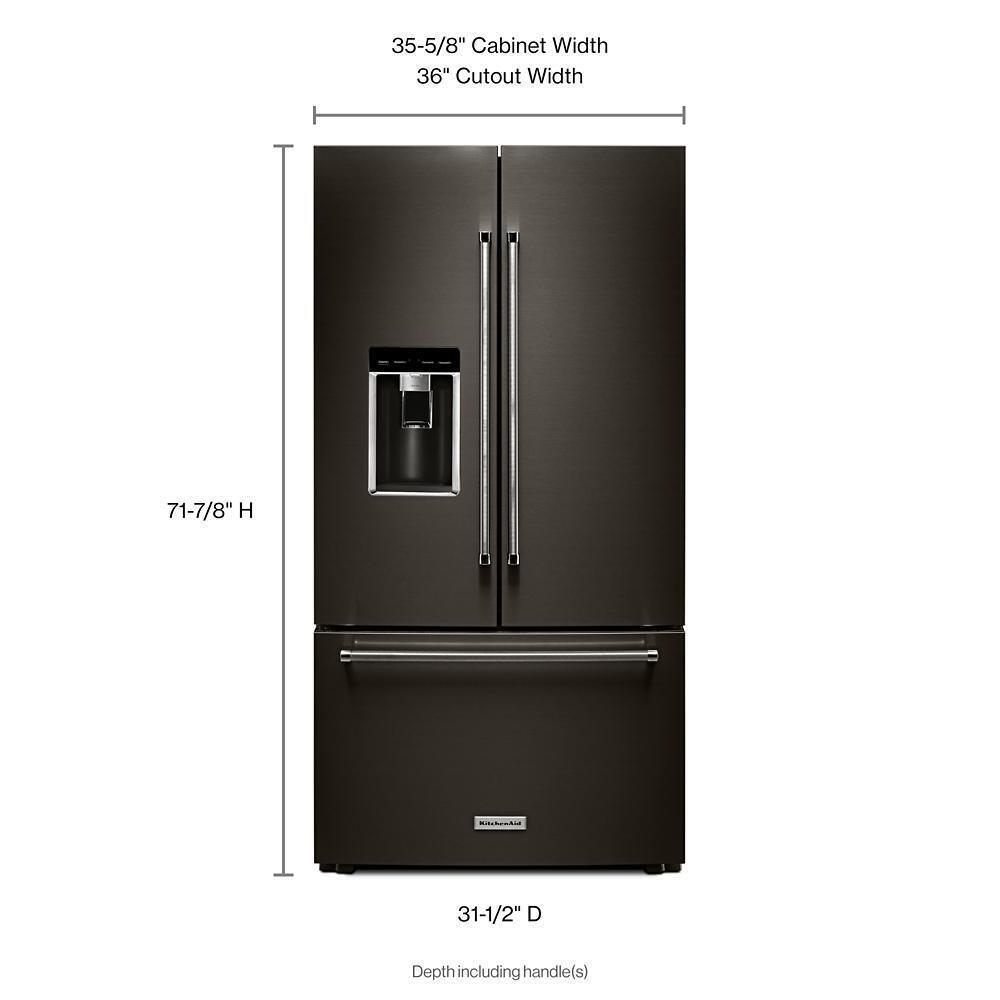 Kitchenaid 23.8 cu. ft. 36" Counter-Depth French Door Platinum Interior Refrigerator with PrintShield™ Finish