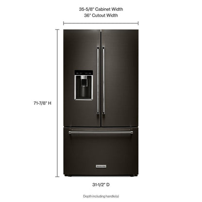 Kitchenaid KRFC704FBS 23.8 cu. ft. 36" Counter-Depth French Door Platinum Interior Refrigerator with PrintShield™ Finish