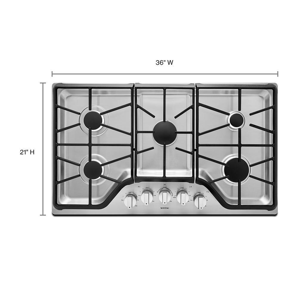 Maytag 36-inch Wide Gas Cooktop with DuraGuard™ Protective Finish