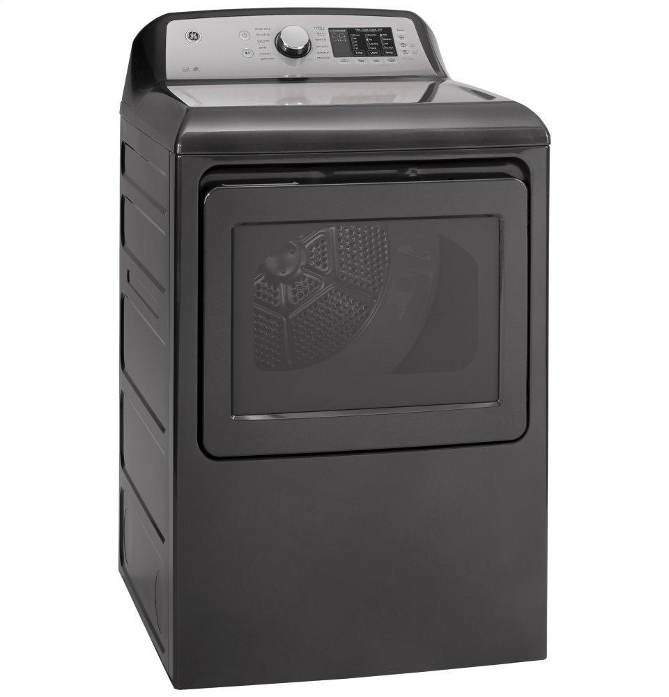 GE® 7.4 cu. ft. Capacity aluminized alloy drum Electric Dryer with Sanitize Cycle and Sensor Dry