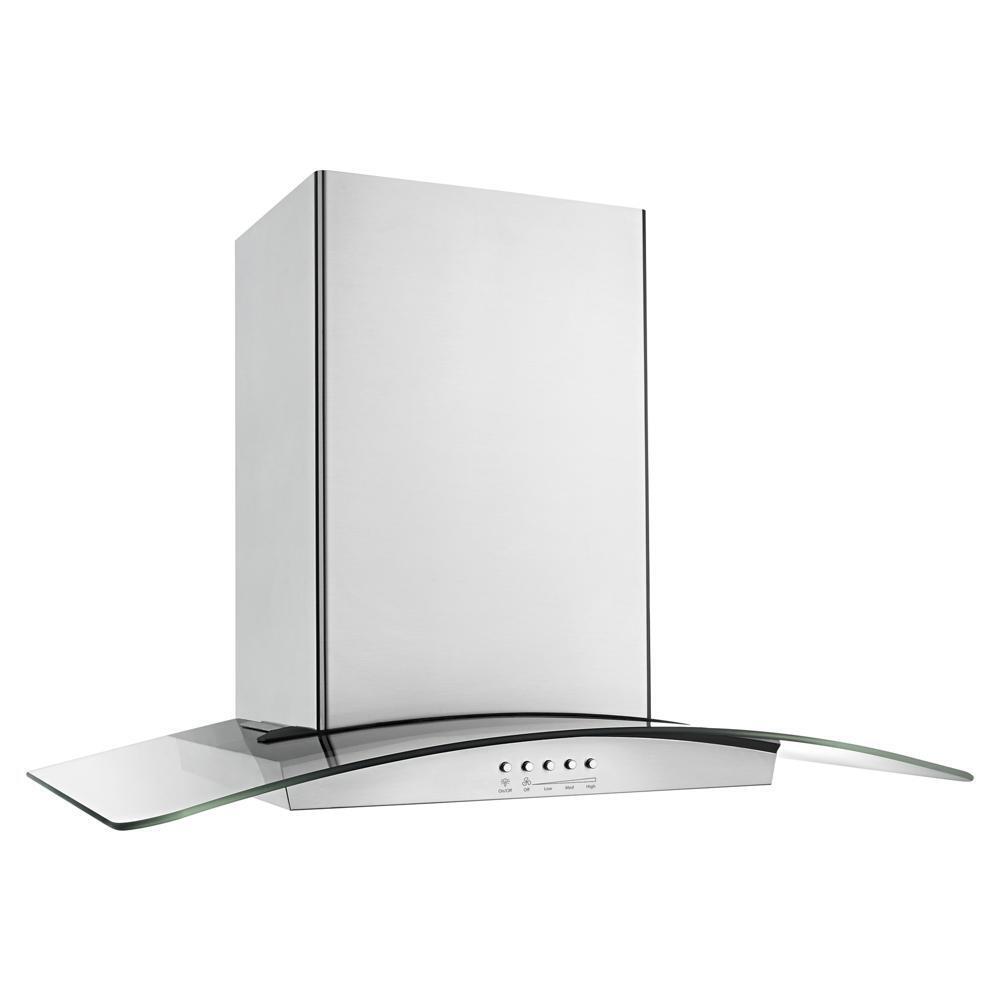 Whirlpool WVI75UC6DS 36" Modern Glass Island Mount Range Hood