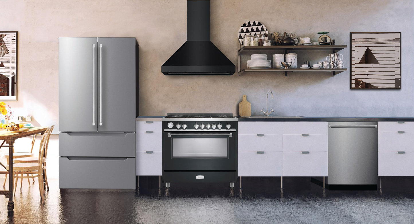 Verona VECHW36GE 36" Designer Chimney Wall Hood- 600 CFM - 4 Speeds