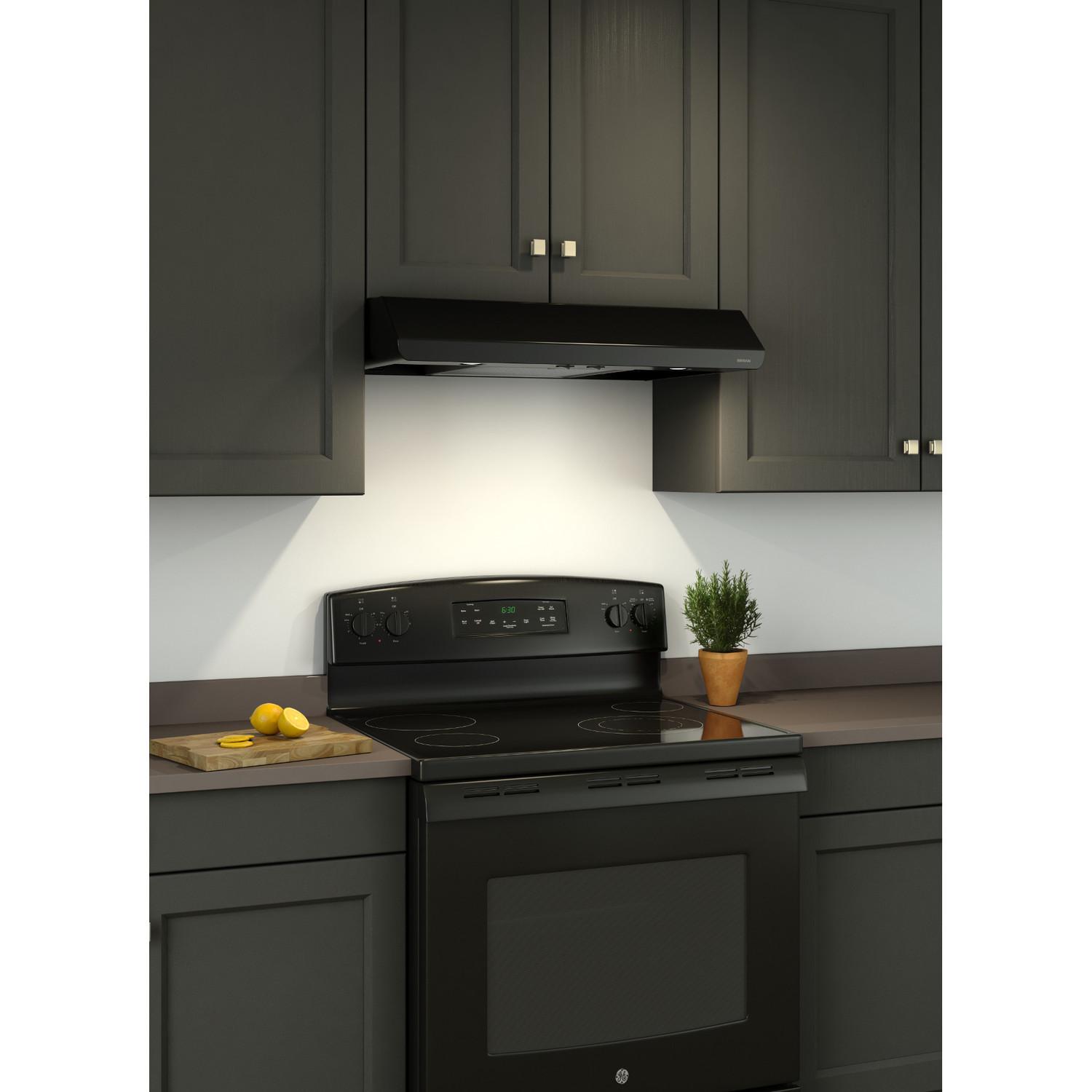 Broan BKSA130BL **DISCONTINUED** Broan® 30-Inch Convertible Under-Cabinet Range Hood, 300 Max Blower CFM, Black