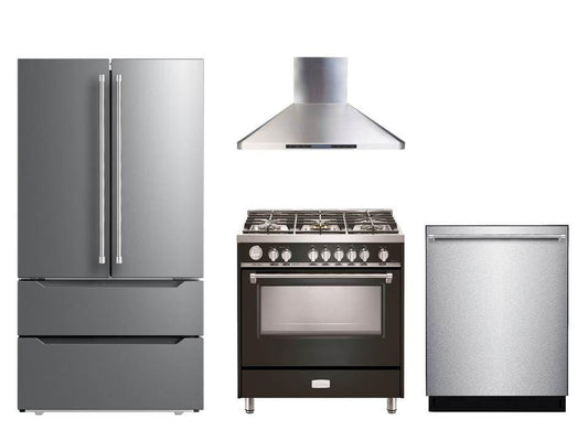 Verona VDFSGG365E Designer 36" Gas Single Oven Range - Matte Black