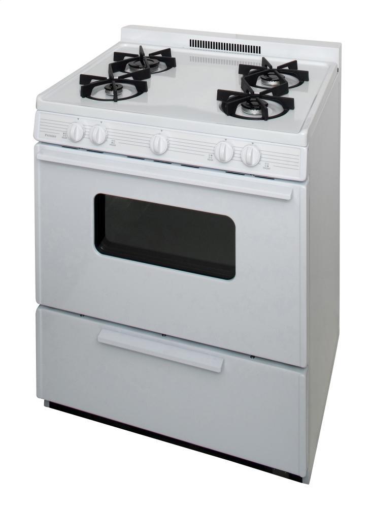 Premier BMK5X0OP 30 in. Freestanding Battery-Generated Spark Ignition Gas Range in White