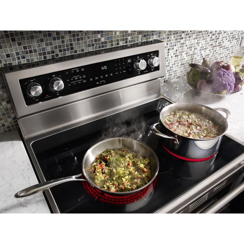 Kitchenaid KFED500ESS 30-Inch 5 Burner Electric Double Oven Convection Range