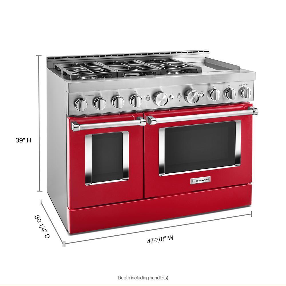 KFGC558JPA KitchenAid® 48'' Smart Commercial-Style Gas Range with Griddle