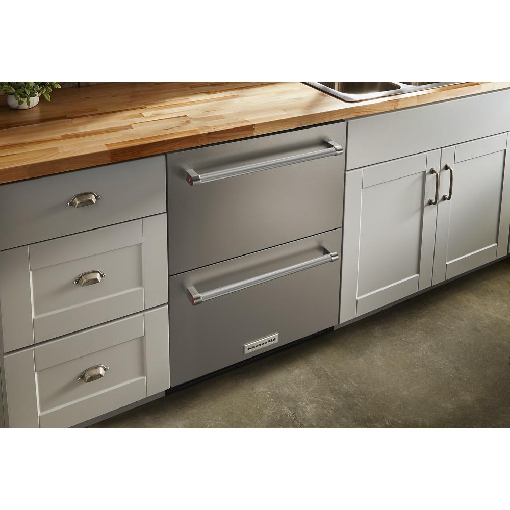 Kitchenaid 24" Stainless Steel Undercounter Double-Drawer Refrigerator/Freezer