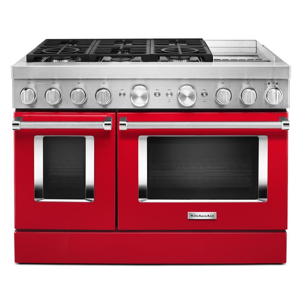 KFDC558JPA KitchenAid® 48'' Smart Commercial-Style Dual Fuel Range with Griddle