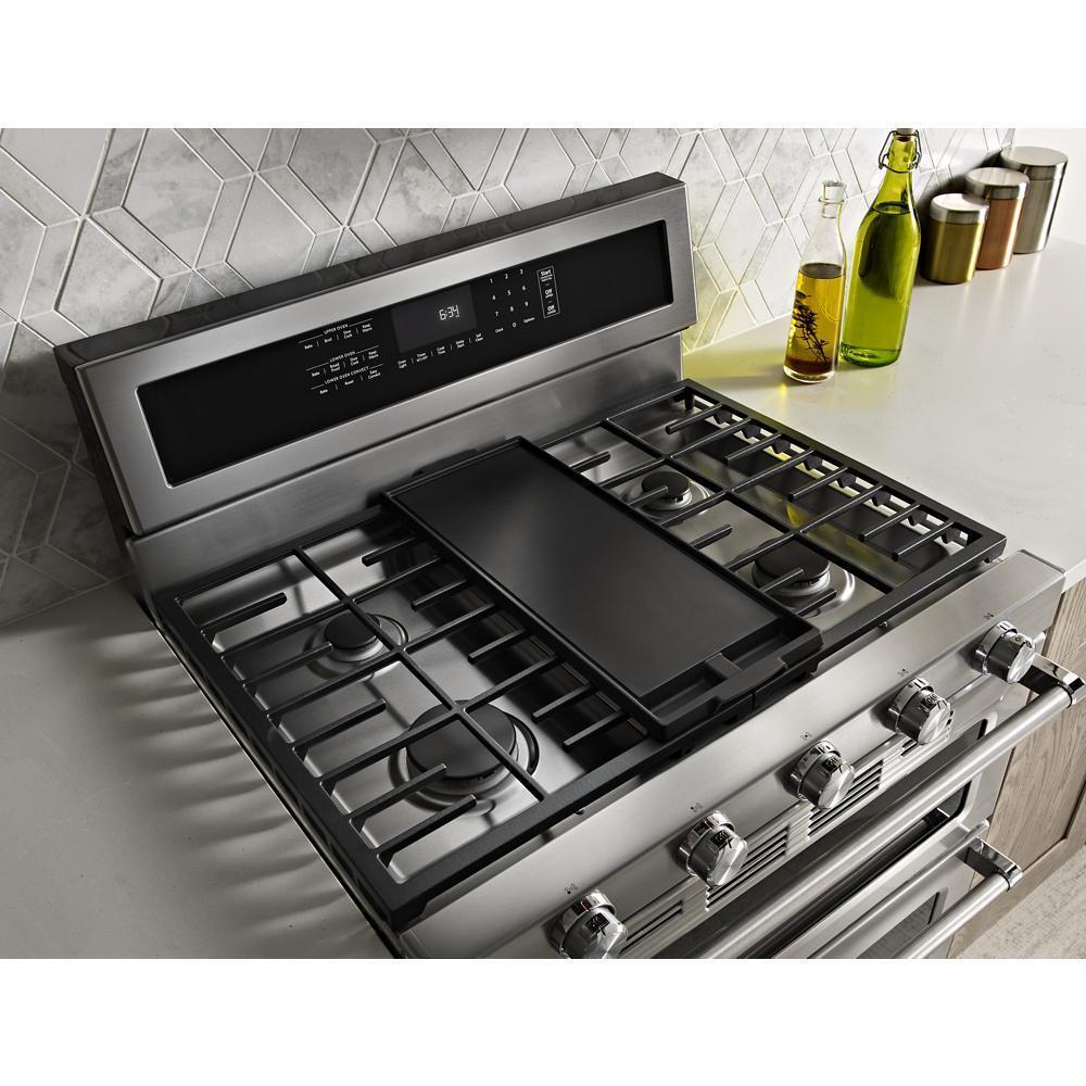 Kitchenaid KFGD500ESS 30-Inch 5 Burner Gas Double Oven Convection Range
