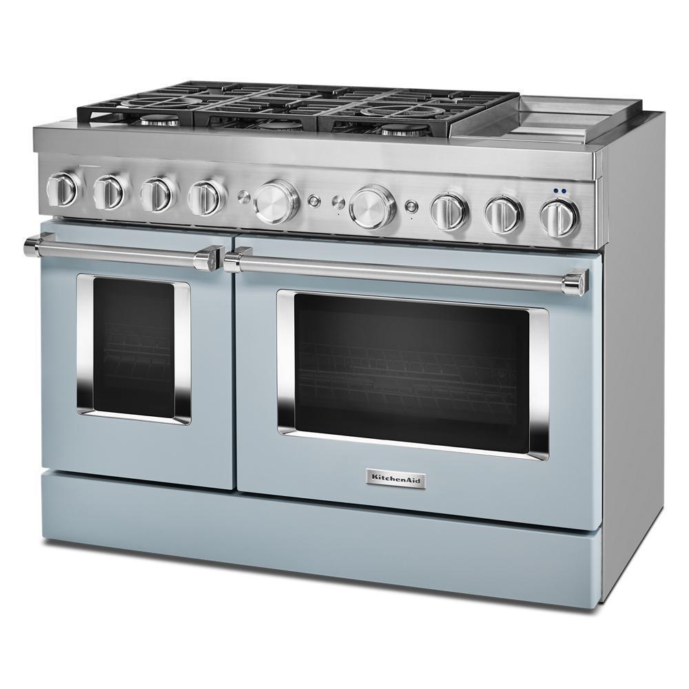 KFDC558JMB KitchenAid® 48'' Smart Commercial-Style Dual Fuel Range with Griddle
