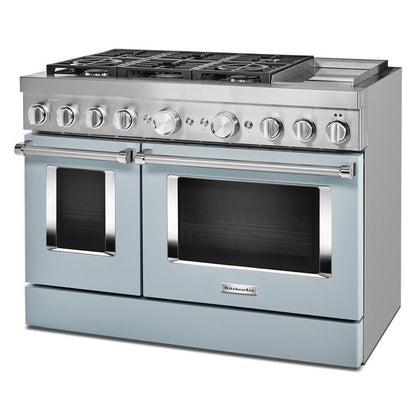 KFDC558JMB KitchenAid® 48'' Smart Commercial-Style Dual Fuel Range with Griddle