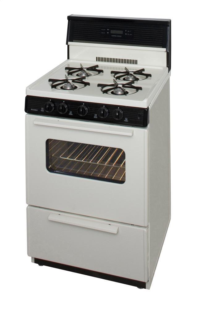 Premier 24 in. Freestanding Gas Range in Biscuit