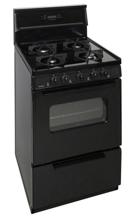 Premier SJK240BP 24 in. Freestanding Sealed Burner Spark Ignition Gas Range in Black