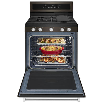 Kitchenaid KFGG500EBS 30-Inch 5-Burner Gas Convection Range
