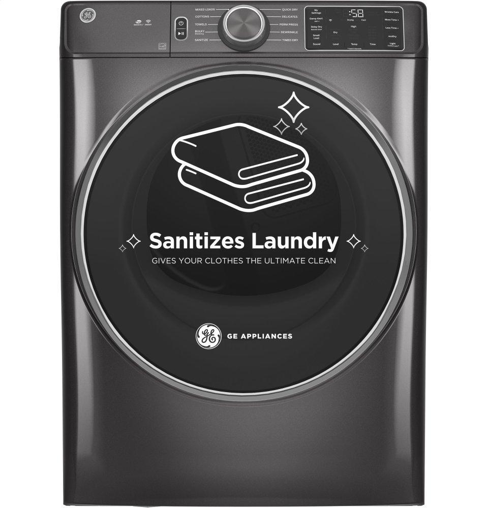 GE® ENERGY STAR® 7.8 cu. ft. Capacity Smart Front Load Gas Dryer with Sanitize Cycle