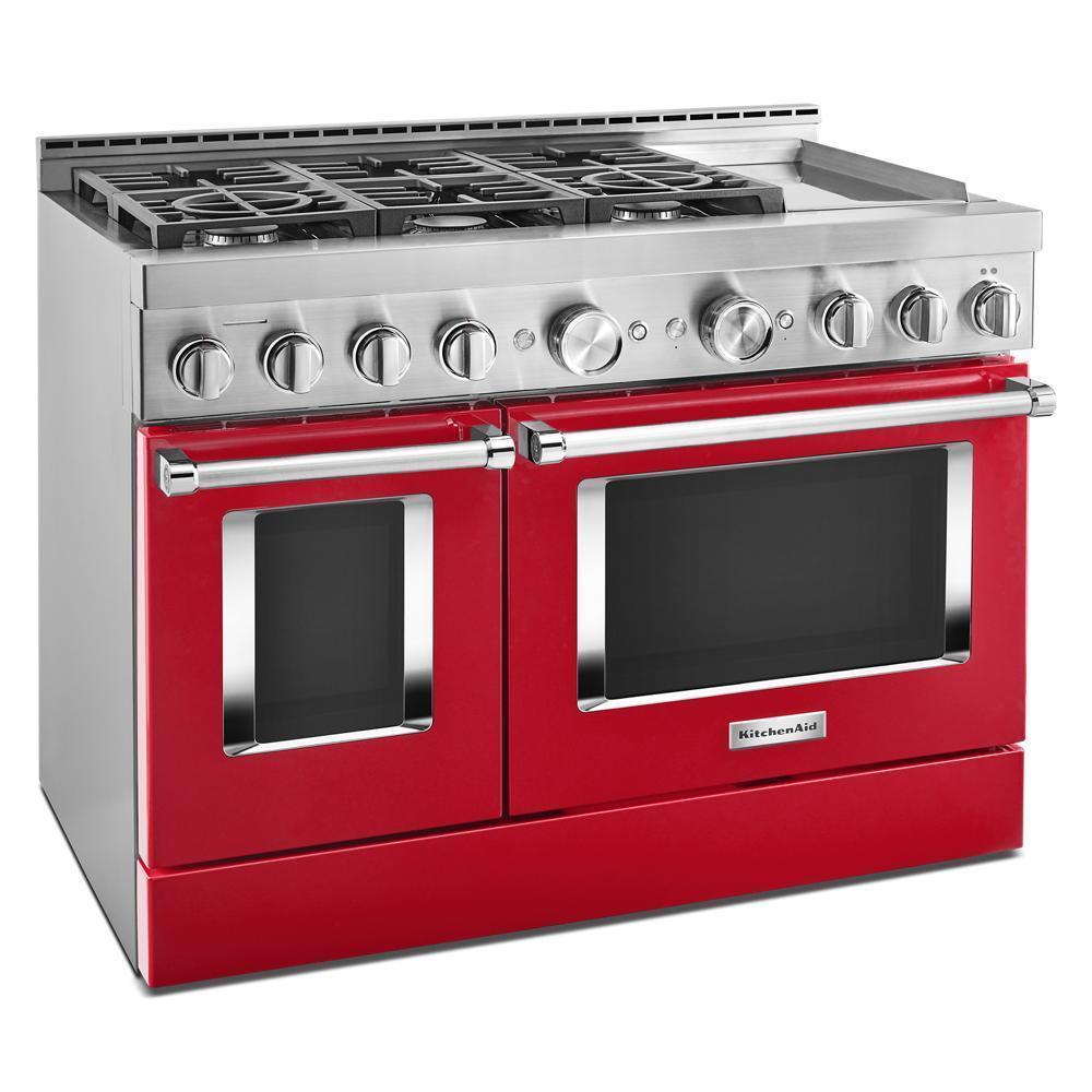 KFGC558JPA KitchenAid® 48'' Smart Commercial-Style Gas Range with Griddle