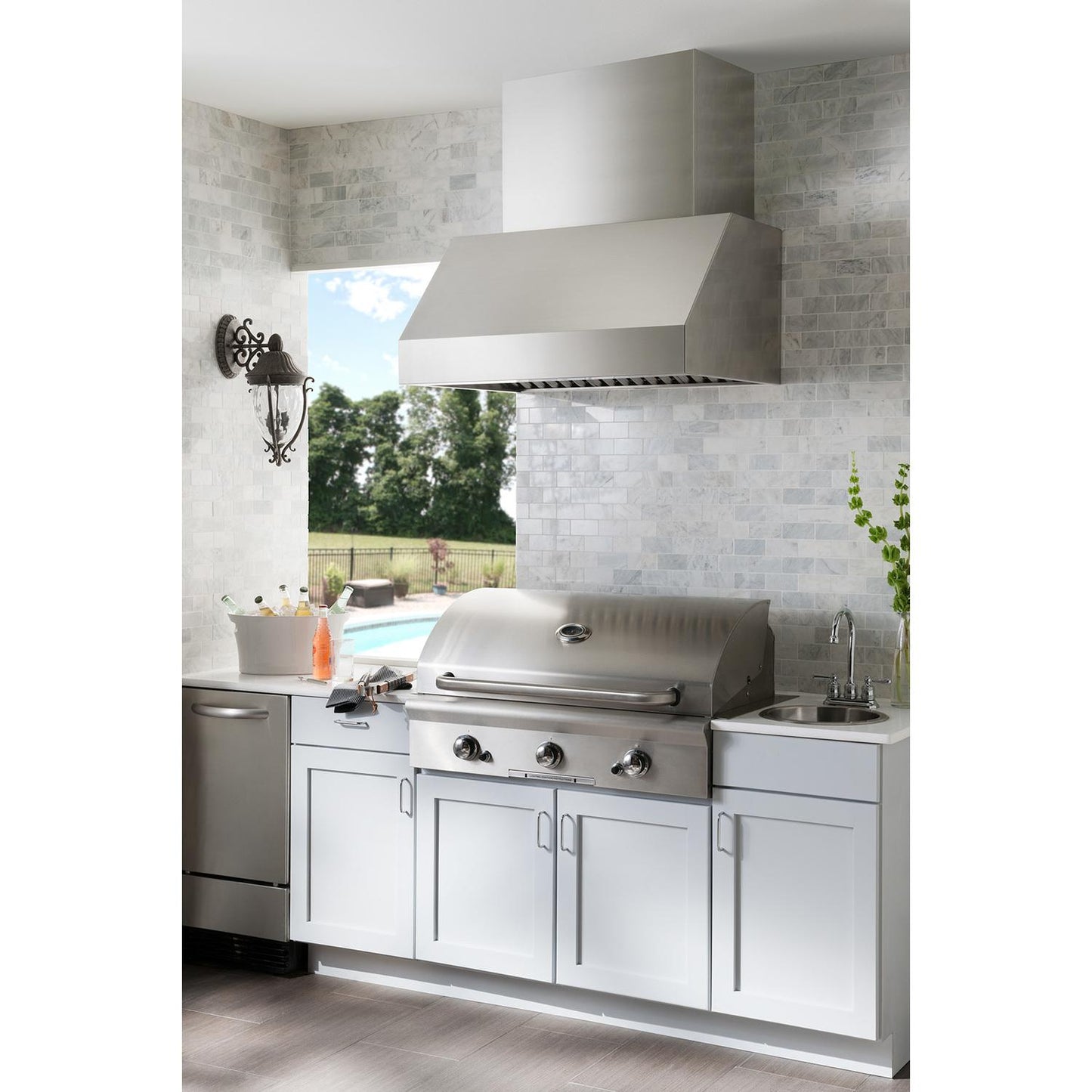 EPD6148SS Broan® EPD61 Series 48-inch Pro-Style Outdoor Range Hood, 1290 Max Blower CFM, Stainless Steel