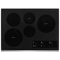 Whirlpool WCE97US0KS 30-inch Electric Ceramic Glass Cooktop with Two Dual Radiant Elements