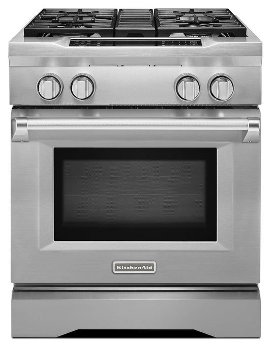 Kitchenaid KDRS407VSS 30'' 4-Burner Dual Fuel Freestanding Range, Commercial-Style Stainless Steel