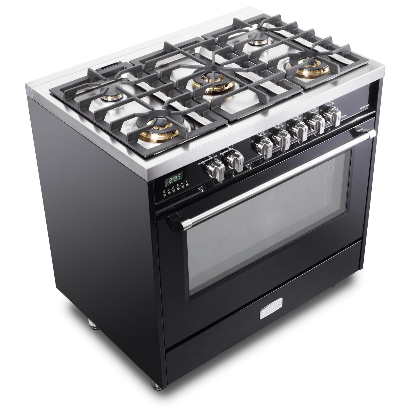 Verona VDFSGE365GB Designer 36" Dual Fuel Single Oven Range - Gloss Black