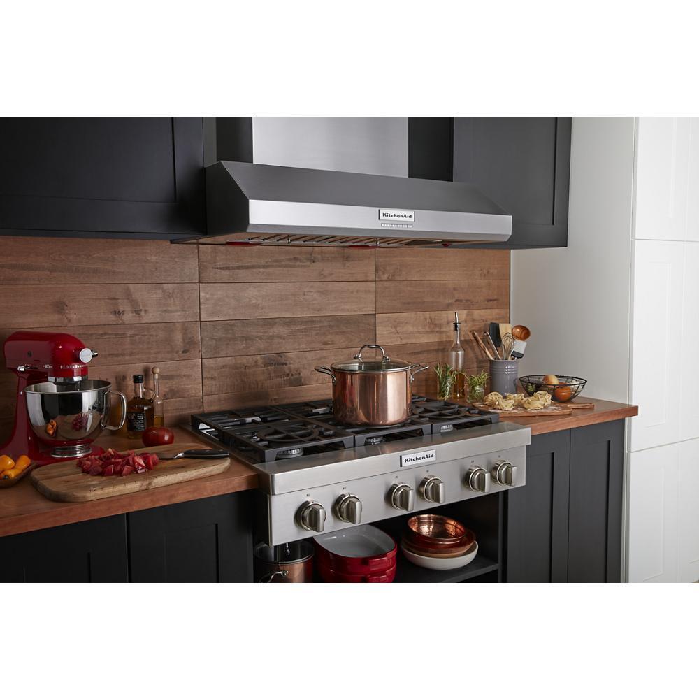 Kitchenaid KVWC956KSS 36" 585 or 1170 CFM Motor Class Commercial-Style Wall-Mount Canopy Range Hood