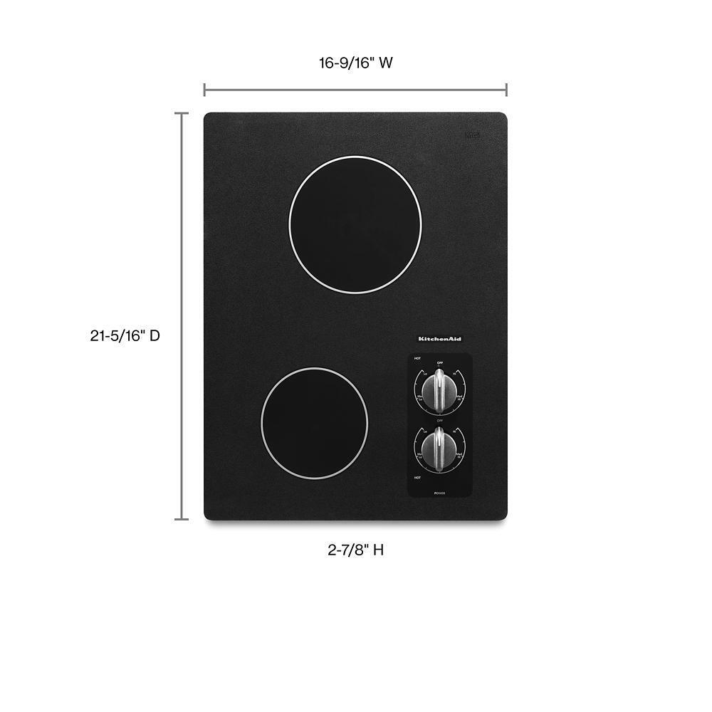 Kitchenaid KECC056RBL 15" Electric Cooktop with 2 Radiant Elements