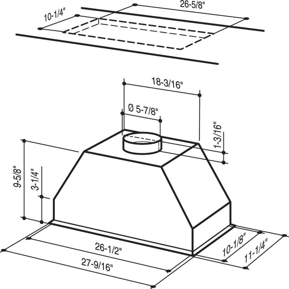 Broan® Elite Custom Range Hood Insert, 550 Max Blower CFM, Stainless Steel