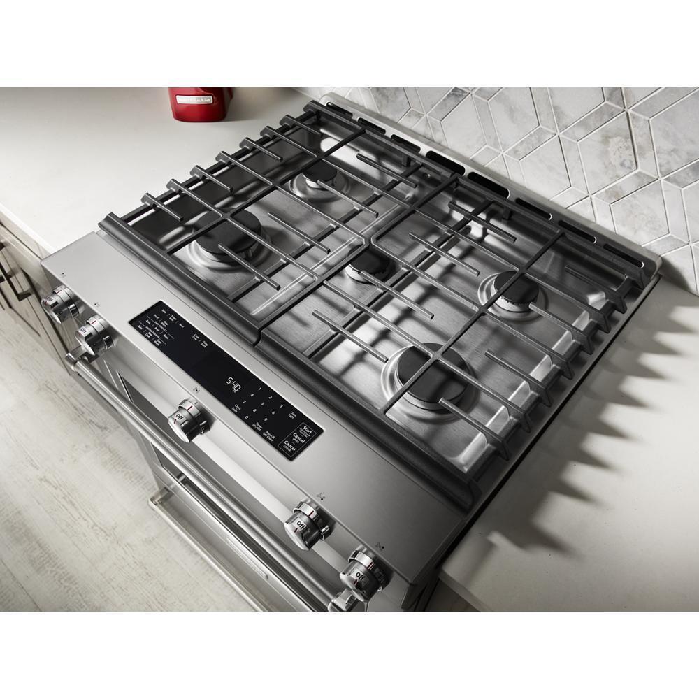 Kitchenaid 30-Inch 5 Burner Gas Convection Slide-In Range with Baking Drawer