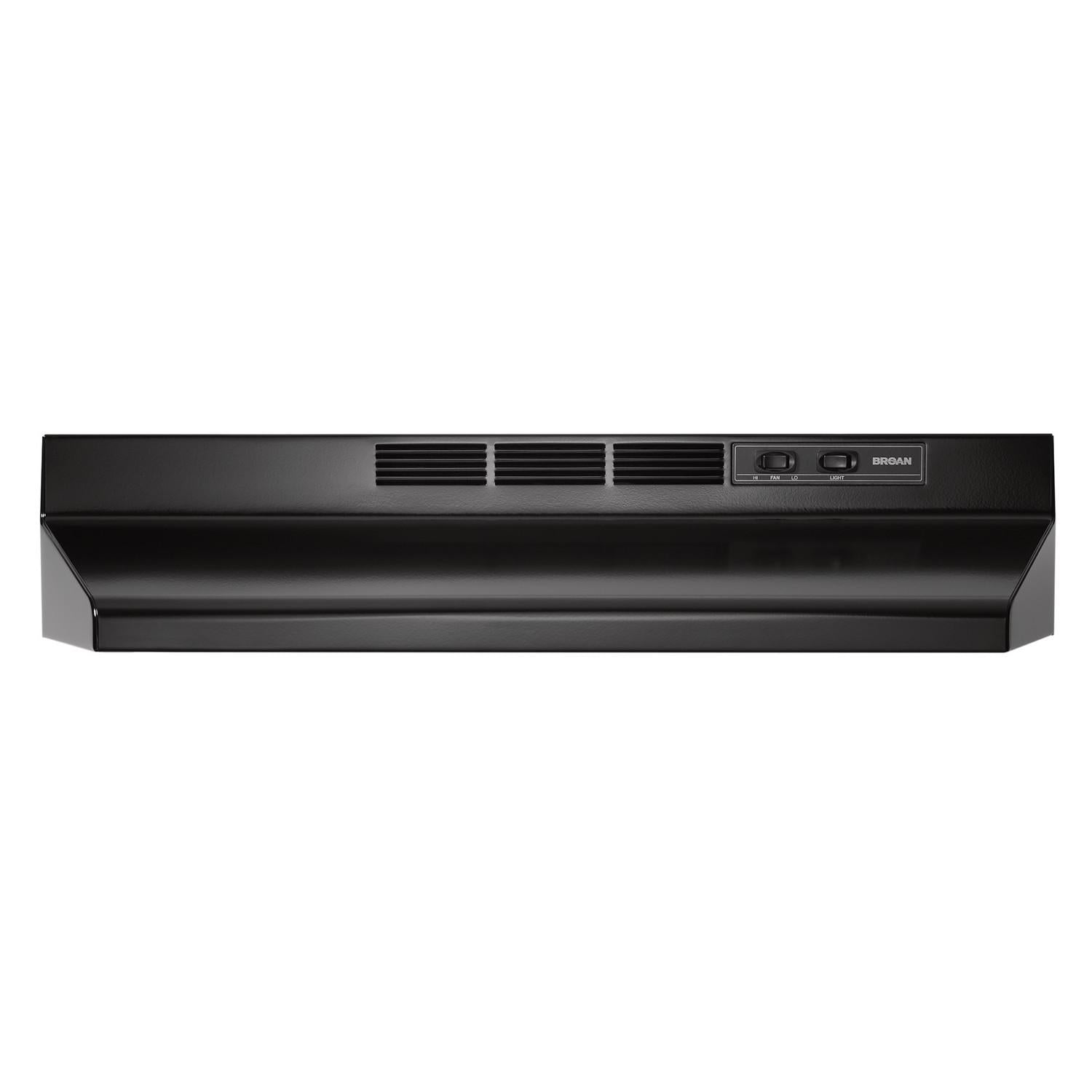 BUEZ330BL Broan® 30-Inch Convertible Under-Cabinet Range Hood w/ Easy Install System, 260 Max Blower CFM, Black