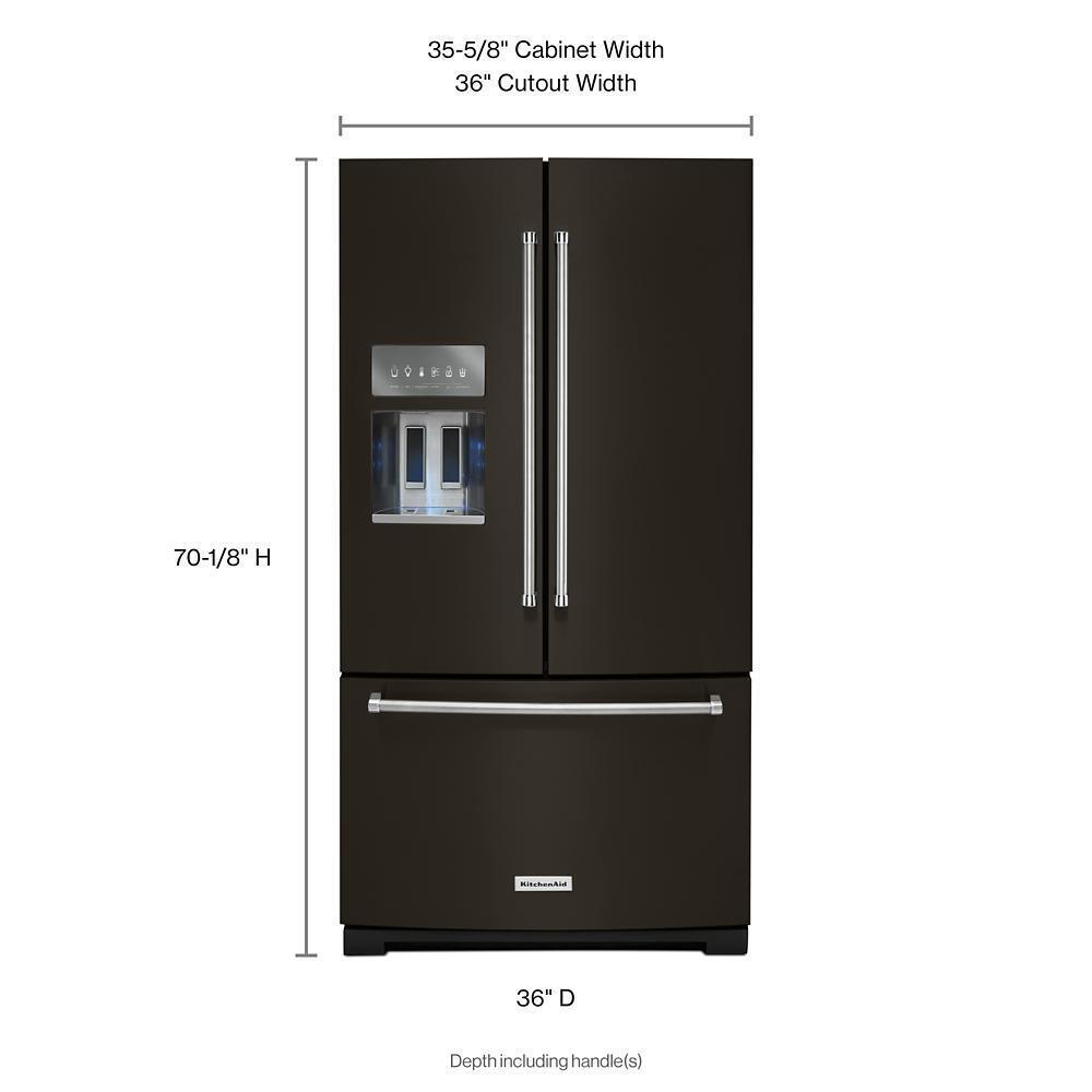 26.8 cu. ft. 36-Inch Width Standard Depth French Door Refrigerator with Exterior Ice and Water and PrintShield™ Finish