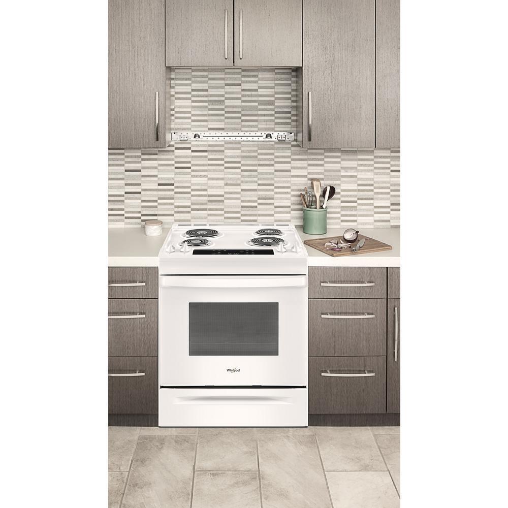 Whirlpool WEC310S0LW 4.8 Cu. Ft. Whirlpool® Electric Range with Frozen Bake™ Technology