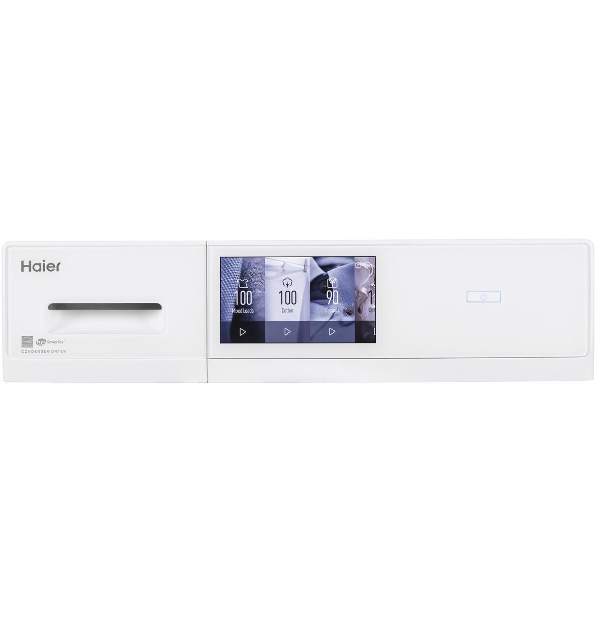 4.1 cu.ft. Capacity Smart 24" Ventless Condenser Frontload Electric Dryer with Stainless Steel Basket