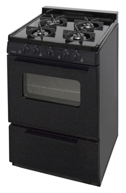 Premier BJK5X0BP 24 in. Freestanding Battery-Generated Spark Ignition Gas Range in Black